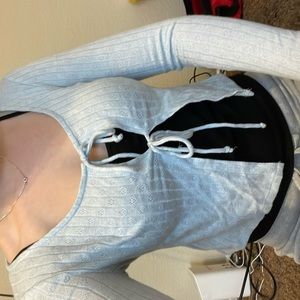 i am selling a blue long sleeve top can also be a cover up! perfect for summer